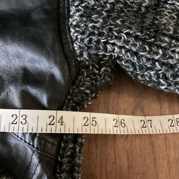 American Male Vintage Bomber Mixed Media Leather Jacket Men's in Black Large - Picture 8 of 10